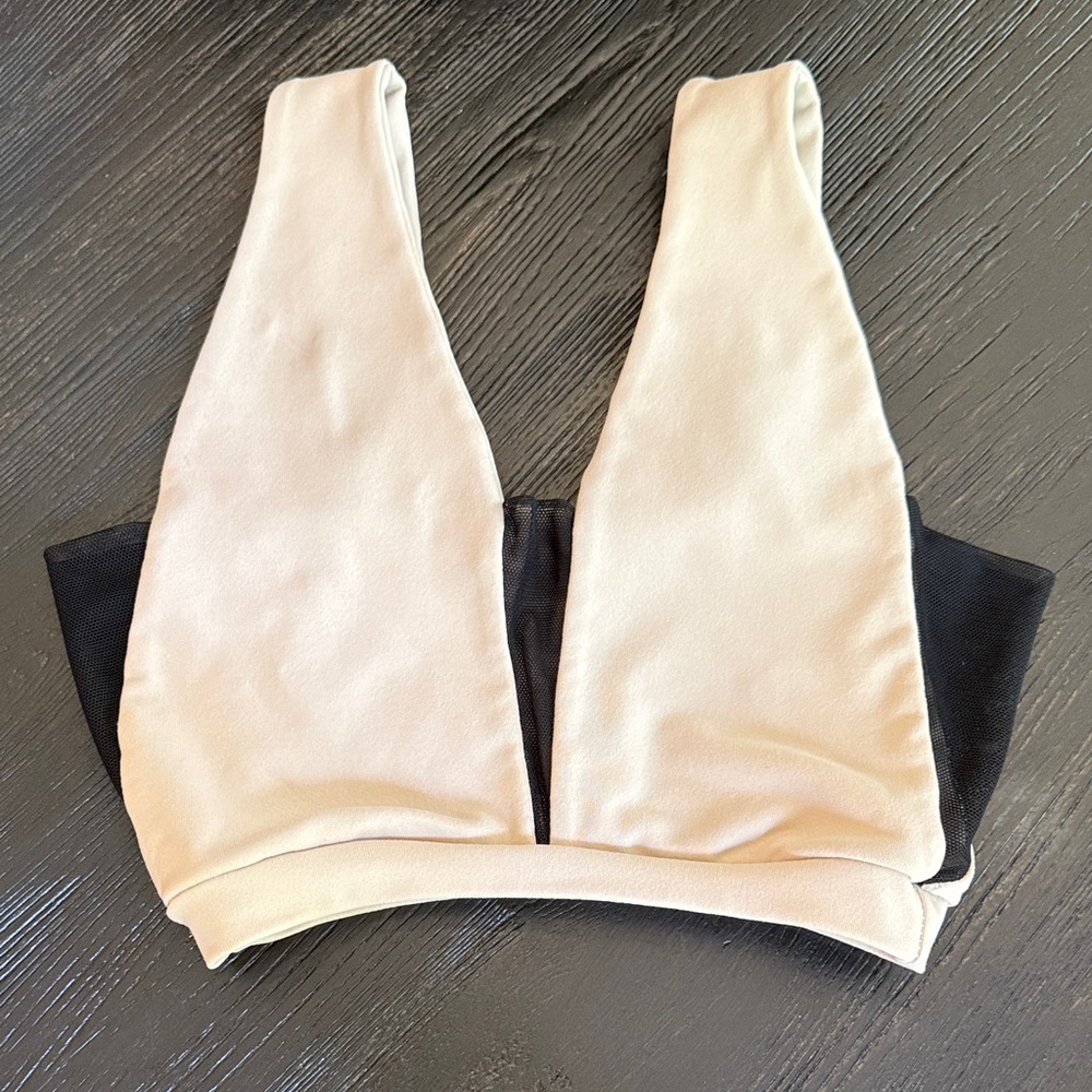 Dance Top - Black and Cream with Mesh
